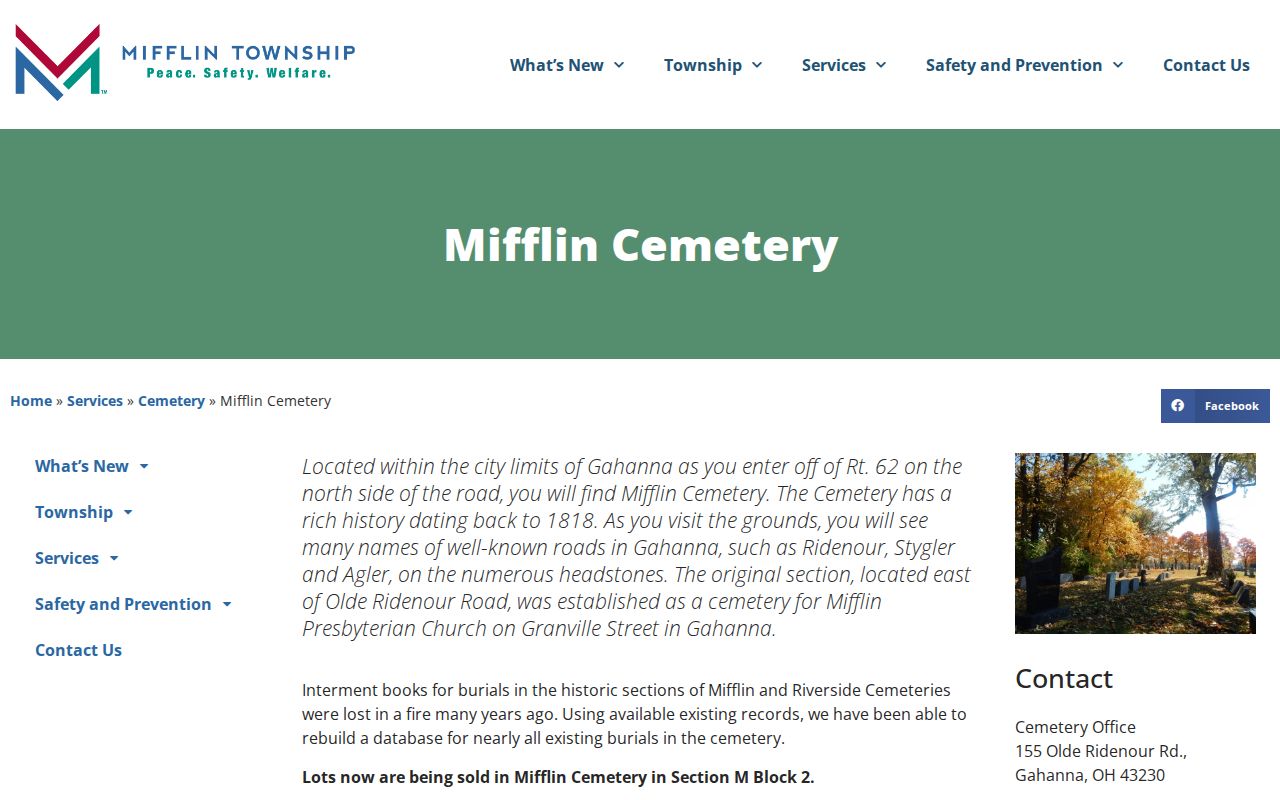 Mifflin Township city directory companion source for Mifflin Cemetery records