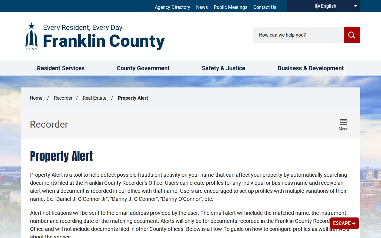 Mifflin Township neighbors research with Franklin County Property Alert