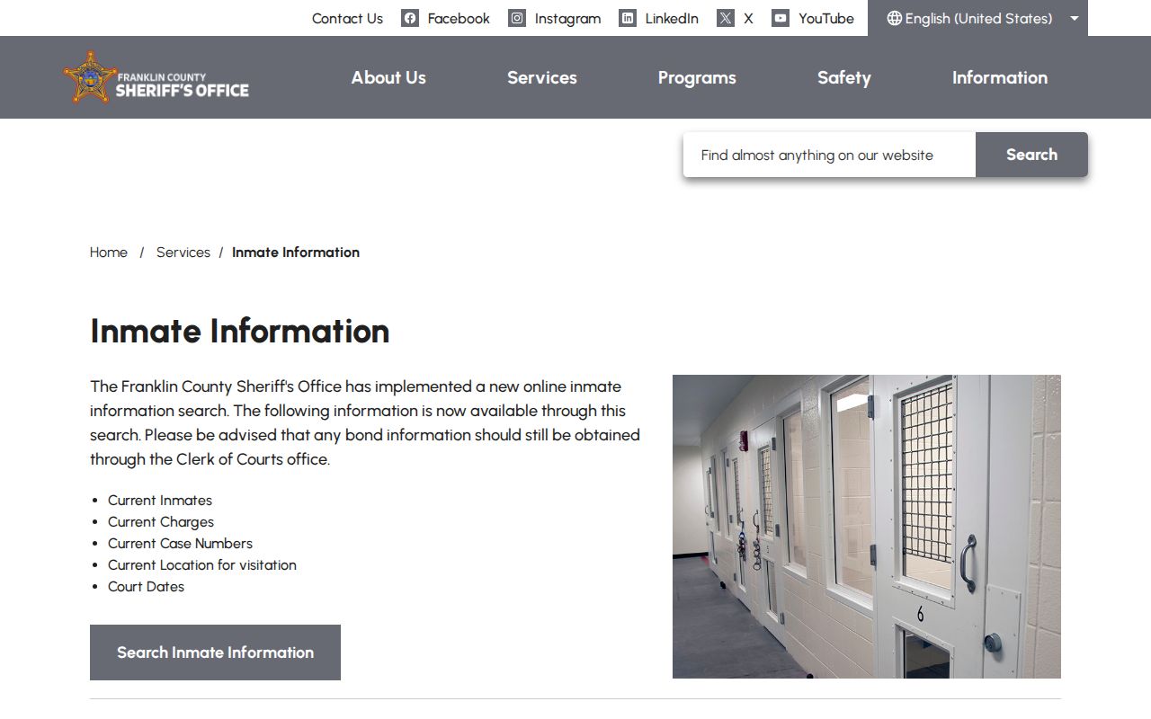 Mifflin Township resident lookup with Franklin County inmate information